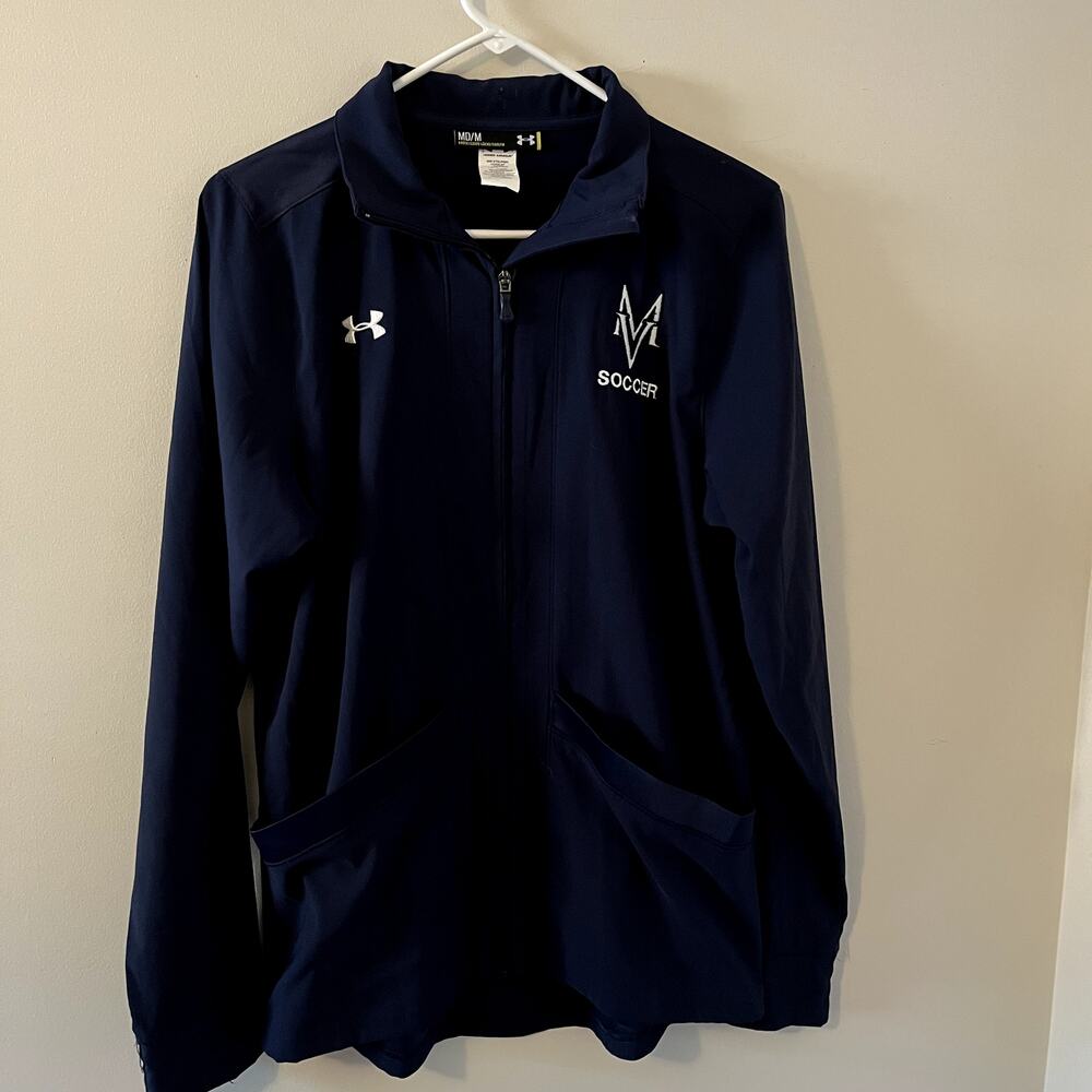 Under Armour Navy Blue Soccer Zip Up Jacket Men's Medium